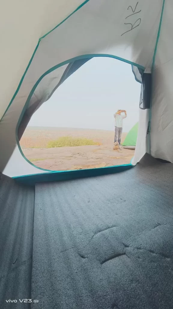 inside gandikota camping tent